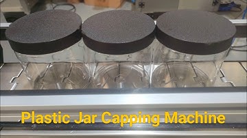 #Automatic 4 wheels #capping machine with cap #feeder, Plastic container capper #equipment