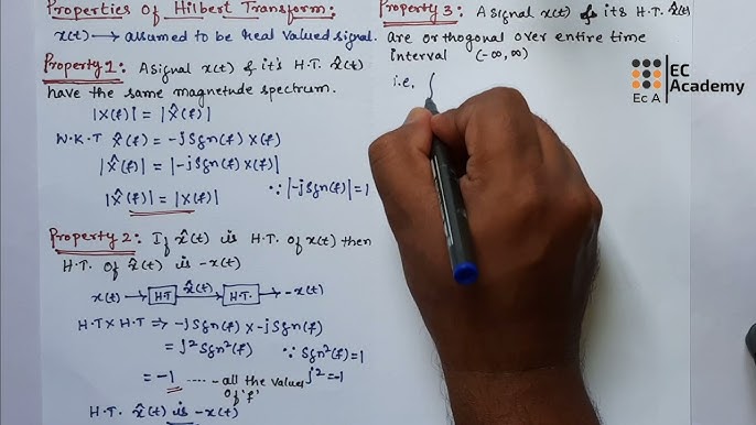 Dc 3 Properties Of Hilbert Transform In Digital Communication Ec Academy Youtube