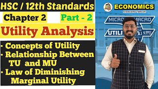 Economics | Utility Analysis | Chapter 2 | Concepts of utility | TU & MU | Law of Marginal Utility |