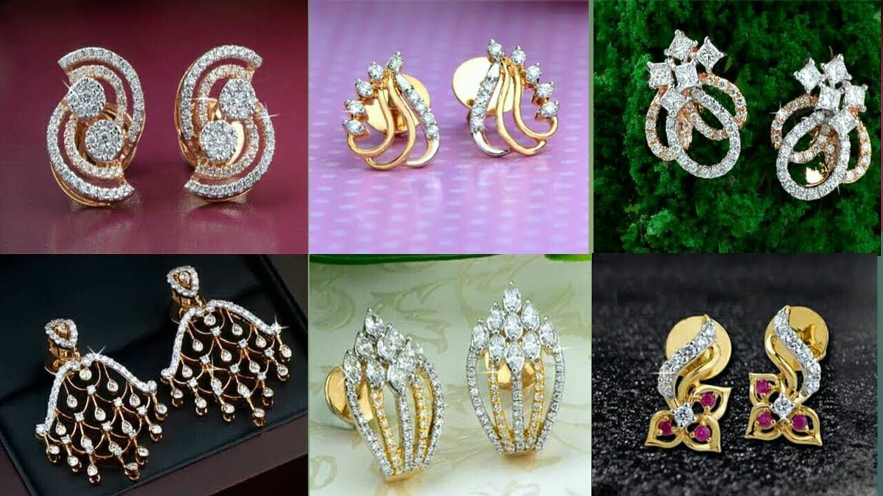 diamond stud earrings design images 2019 traditional india YouTube