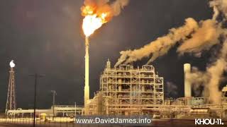 Viewer video of flaring following power outage in Texas City