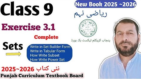 Class 9 Exercise  3.1  Ex 3.1  PCTB maths Punjab Textbook Board Maths  Unit 3 Class 9th Sir Nadeem