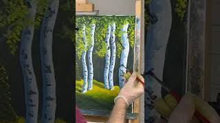 Painting birch trees￼ #shorts #painting #timelapse #oilpainting