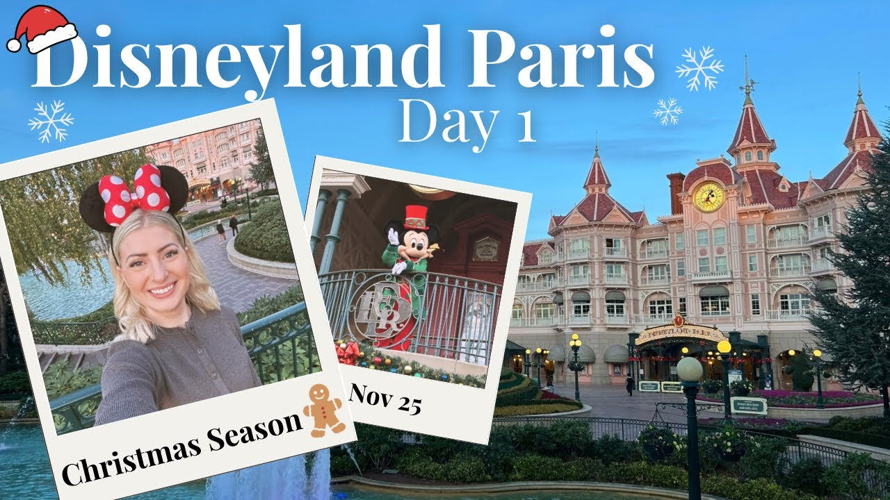 DISNEYLAND PARIS DAY 1 💖 | Christmas at DLP 🎄 | Disneyland Hotel, PYM Kitchen, Christmas Parade ✨
