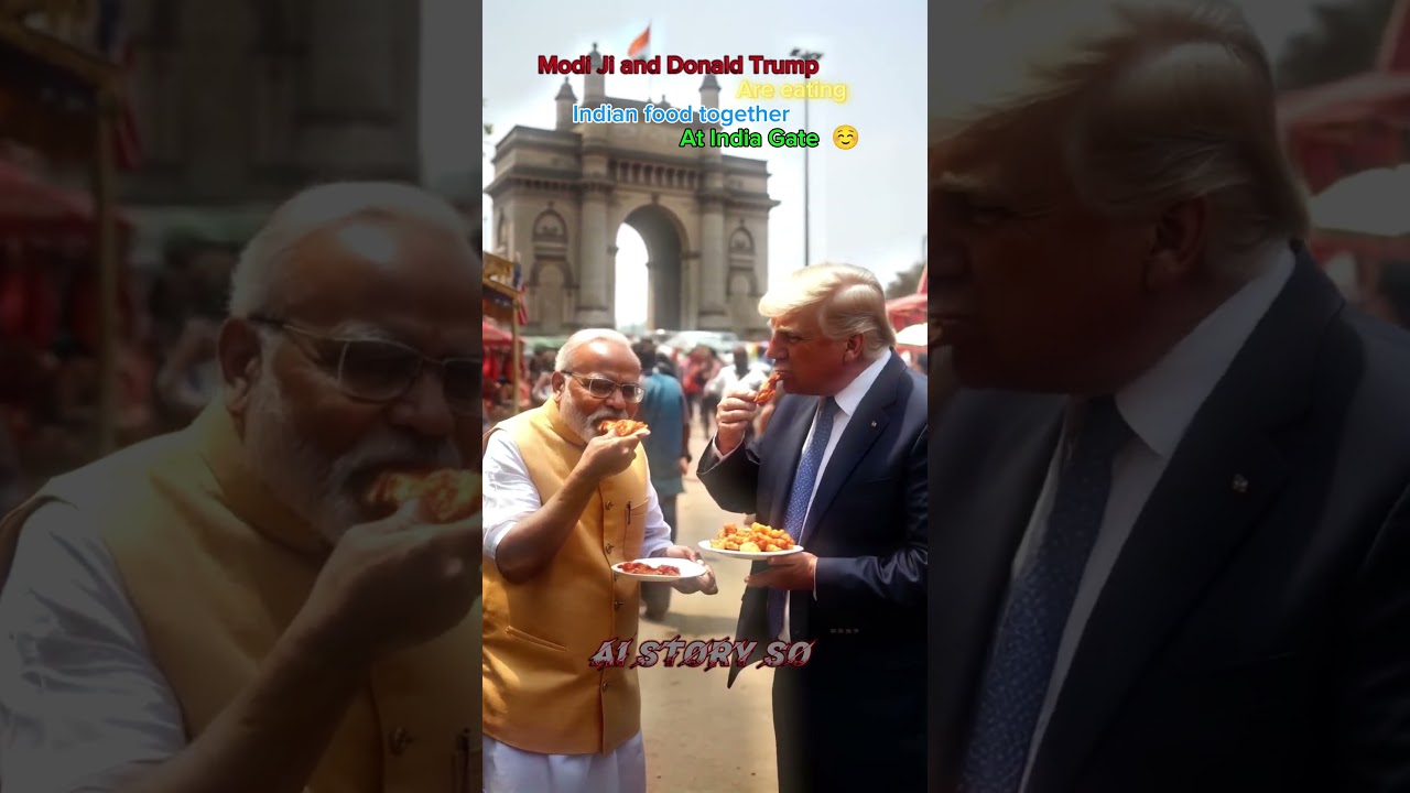 Modi & Trump Enjoying Bajjis at Gateway of India 