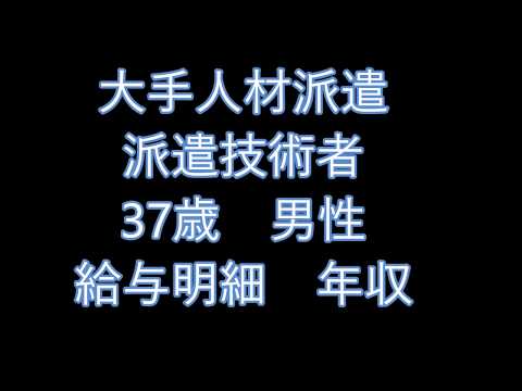 給与明細　大手人材派遣会社　転職直後の派遣技術者　37歳男性