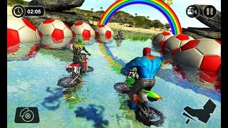 Superhero Water Surfer Bike Racing: Beach Racer (By Gamatar) Android Gameplay HD screenshot 2