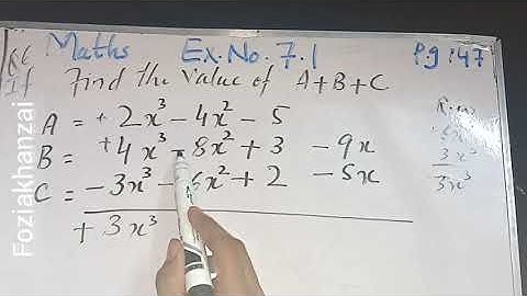 Fundamental Operation of Polynomial .Ex no 7.1#foziakhanzai