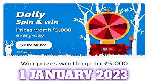 Amazon Funzone Daily Spin and Win Quiz Answers Today|1 January 2023 | Daily Quiz Time