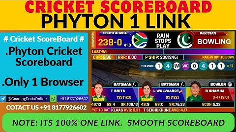 One Link Cricket Scoreboard | How To Live Cricket Scoreboard? Phython Cricket Scoreboard 2025