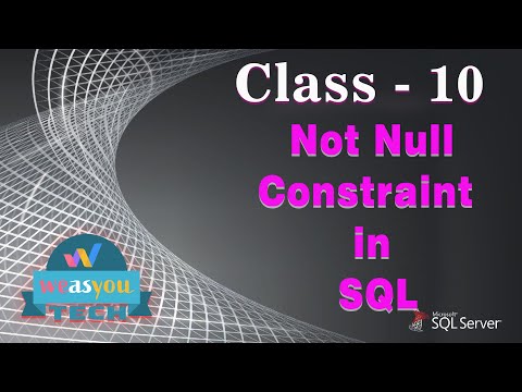 Not Null Constraint in SQL || WeAsYou Tech