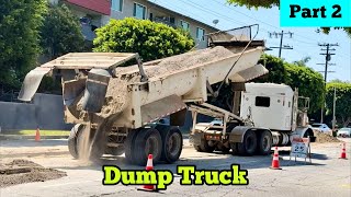 DUMP TRUCK in Action (Part 2/4) ~ Water Main Replacement Project 