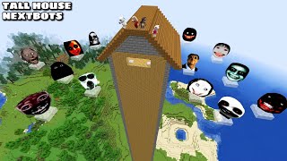 SURVIVAL TALLEST HOUSE WITH 100 NEXTBOTS in Minecraft - Gameplay - Coffin Meme screenshot 5