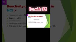 Reaction with HCl #shorts #ytshorts #sciencelecture
