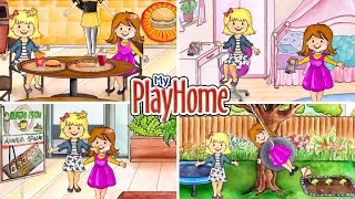 休日の1日 お友達とショッピング ハンバーガー マイプレイホーム アプリ ゲーム screenshot 2