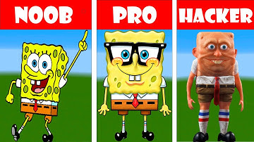 NOOB vs PRO vs HACKER Minecraft Pixel SpongeBob SquarePants