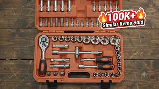 46pcs Drive Socket Set 1/4 inch Ratchet Wrench Set Mechanic Tool Kits Shop now👇 #aliexpress #shopnow