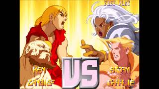 X-Men vs. Street Fighter (Arcade)- Ken/Zangief Playthrough 1/2
