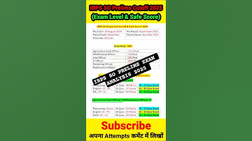 IBPS SO CUTOFF 2025 || IBPS SO PRELIMS EXAM ANALYSIS #ibps #shortvideo #shorts #short