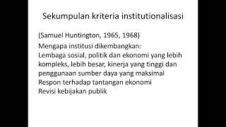 Teori Institusi dan New Institusional