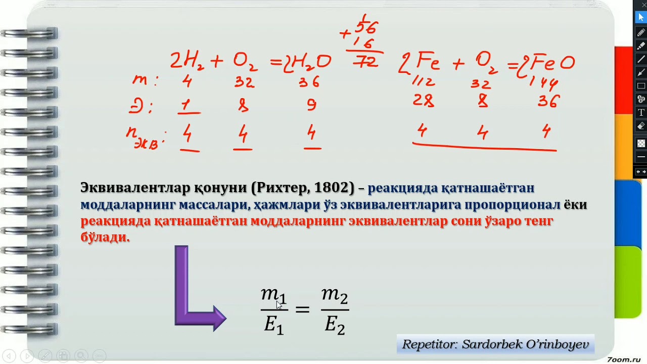 Ekvivalent. Ekvivalent qonuni.