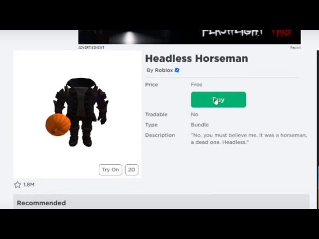 Roblox Accidentally Gives Away Headless Horseman For Free