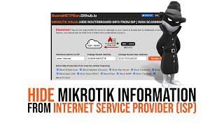 Hide MikroTik Information from Internet Service Provider (ISP)