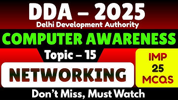 DDA 2025 Computer Awareness | 25 Important Networking MCQs | DDA Computer Knowledge Study PDF 2025