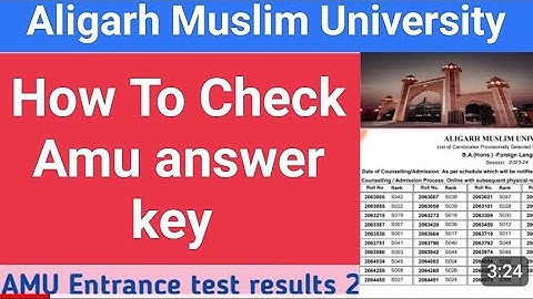 How To Check Amu Answer key //AMU का answer key कैसे चेक करें ||