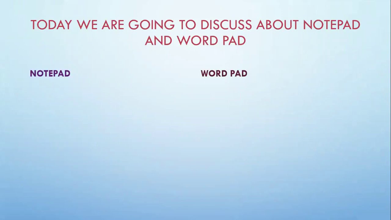 Learn नोटपैड और वर्डपैड Difference Between Notepad and Wordpad in