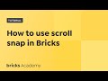 How to use scroll snap in bricks