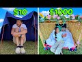 $10 VS $1000 OVERNIGHT FORT! *HUSBAND VS WIFE*