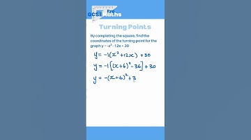 Completing the Square for Turning Point Coordinates #gcsemaths #maths #completingthesquare #algebra