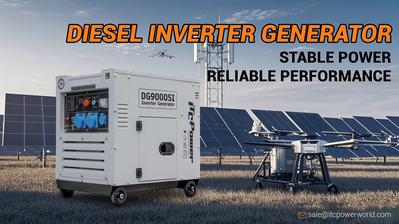 Display of Diesel Inverter Generator DG9000SEI - YouTube