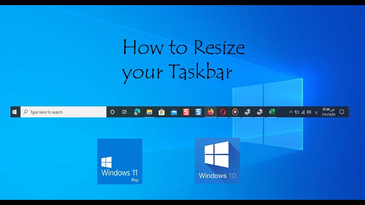 how to resize your taskbar windows 11 or 10 - YouTube
