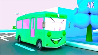 The Lukeybaba Bus Kids Favourite Wheels On The Bus Nursery Rhyme Wonderful Green Bus Video