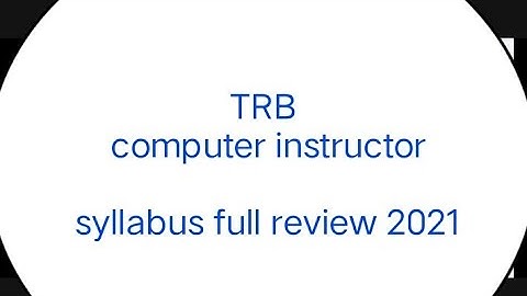 TRB computer instructor syllabus full review 2021