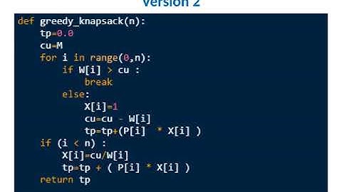 GREEDY METHOD  (Knapsack Problem ) Python Implementation - Part III