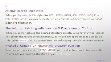 Mastering PHP PDO: Fetching Multidimensional Arrays with First Column as Key