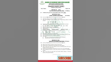 CHEMISTRY CLASS 10 /MODEL PAPER 2023/BOARD OF SECONDARY EDUCATION KARACHI
