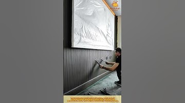 Skilled Worker Creating Decorative Wall Texture with Precision Tools #workprocess #walldecor