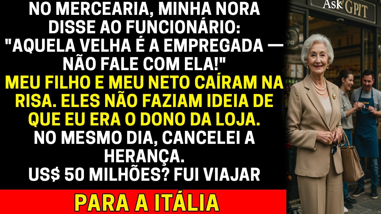 No supermercado, minha nora disse ao balconista: 