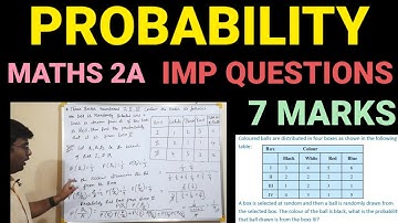 PROBABILITY|INTER MATHS 2 A PROBABILITY IMPORTANT QUESTIONS