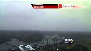 Timelapse of snow clouds moving in through metro area