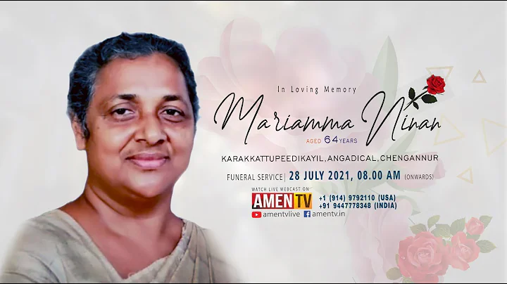 MARIAMMA NINAN (64) | FUNERAL LIVE STREAMING | 28....