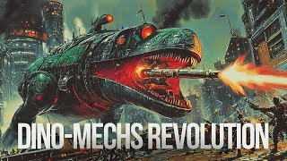 Dino-Mechs Revolution | AI-Generated Retro Cyberpunk Sci-Fi Story