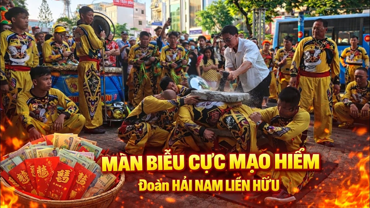 Màn Biểu Diễn Cực Mạo Hiểm - Nội Công đ.ập đá nặng nhất nhận lì xì cả rổ - Đoàn Hải Nam Liên Hữu