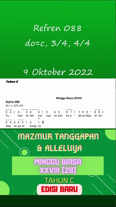 Refren Mazmur Tanggapan 9 Oktober 2022 Edisi Baru - Minggu Biasa XXVIII (28), Tahun C.