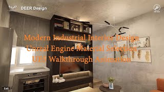 Modern Industrial Small Apartment Interior Design | Unreal Engine Material Selection | UE5 Animation