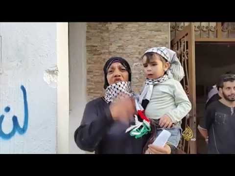 سكان مخيم اليرموك بدمشق يتضامنون مع الفلسطينيين